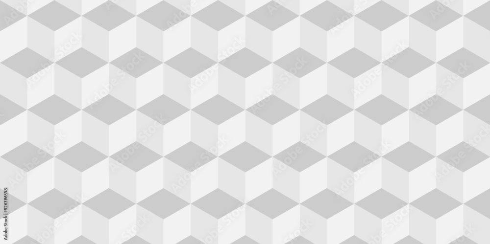 Abstract geometric white and gray cube seamless pattern. minimal 3d creative isometric hexagon square blank vector illustration mosaic and triangle background. Abstract geometric white and gray cube seamless pattern. minimal 3d creative isometric hexagon square blank vector illustration mosaic and triangle background.