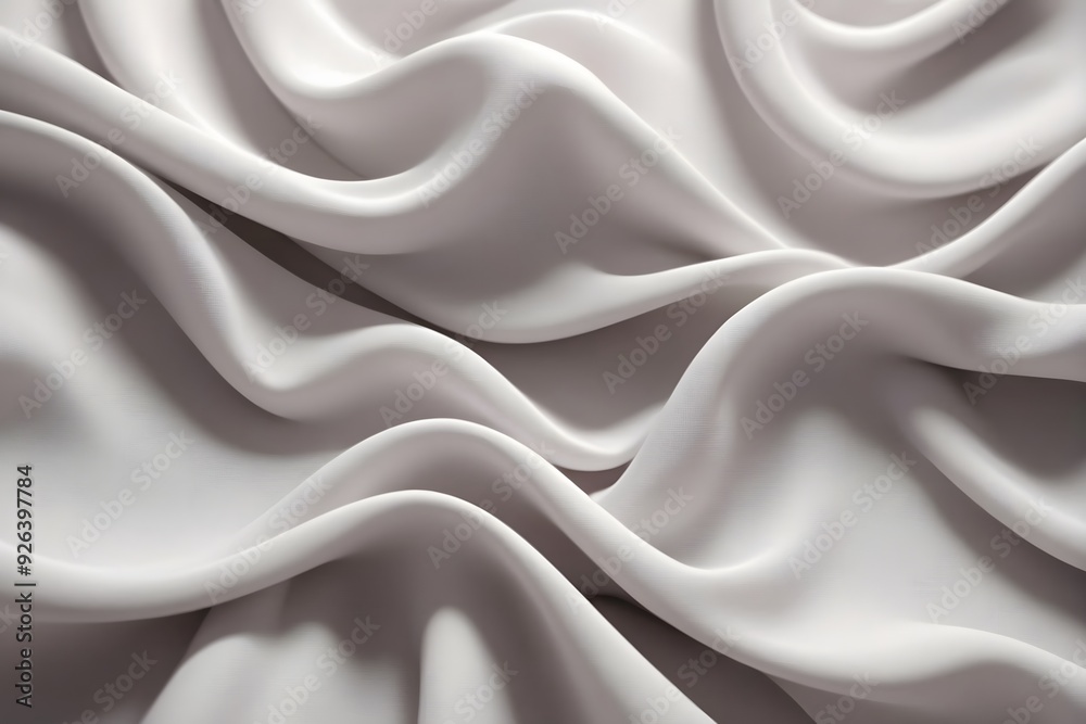 Obraz premium Soft white fabric with flowing waves and subtle texture.