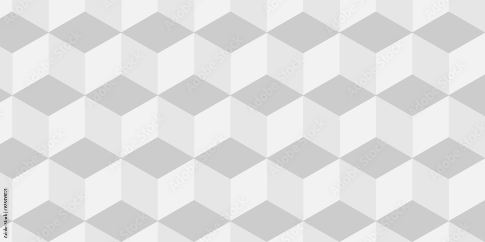 Abstract geometric white and gray cube seamless pattern. minimal 3d creative isometric hexagon square blank vector illustration mosaic and triangle background. Abstract geometric white and gray cube seamless pattern. minimal 3d creative isometric hexagon square blank vector illustration mosaic and triangle background.