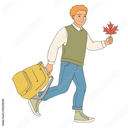 schoolboy in school uniform with backpack