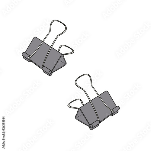 binder paper clips cool vector illustration