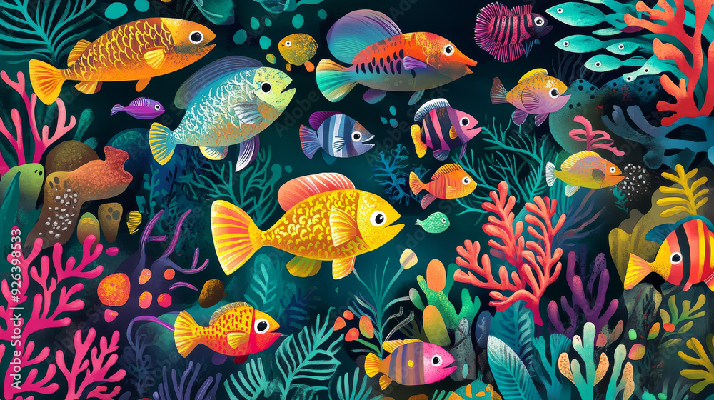 Dive into a vibrant underwater realm teeming with colorful fish, quirky creatures, and swaying plants. --ar 16:9 --v 6.1 Job ID: 3be7e1ac-5a3e-4f36-857c-22c4c915f1f3 Dive into a vibrant underwater realm teeming with colorful fish, quirky creatures, and swaying plants. --ar 16:9 --v 6.1 Job ID: 3be7e1ac-5a3e-4f36-857c-22c4c915f1f3