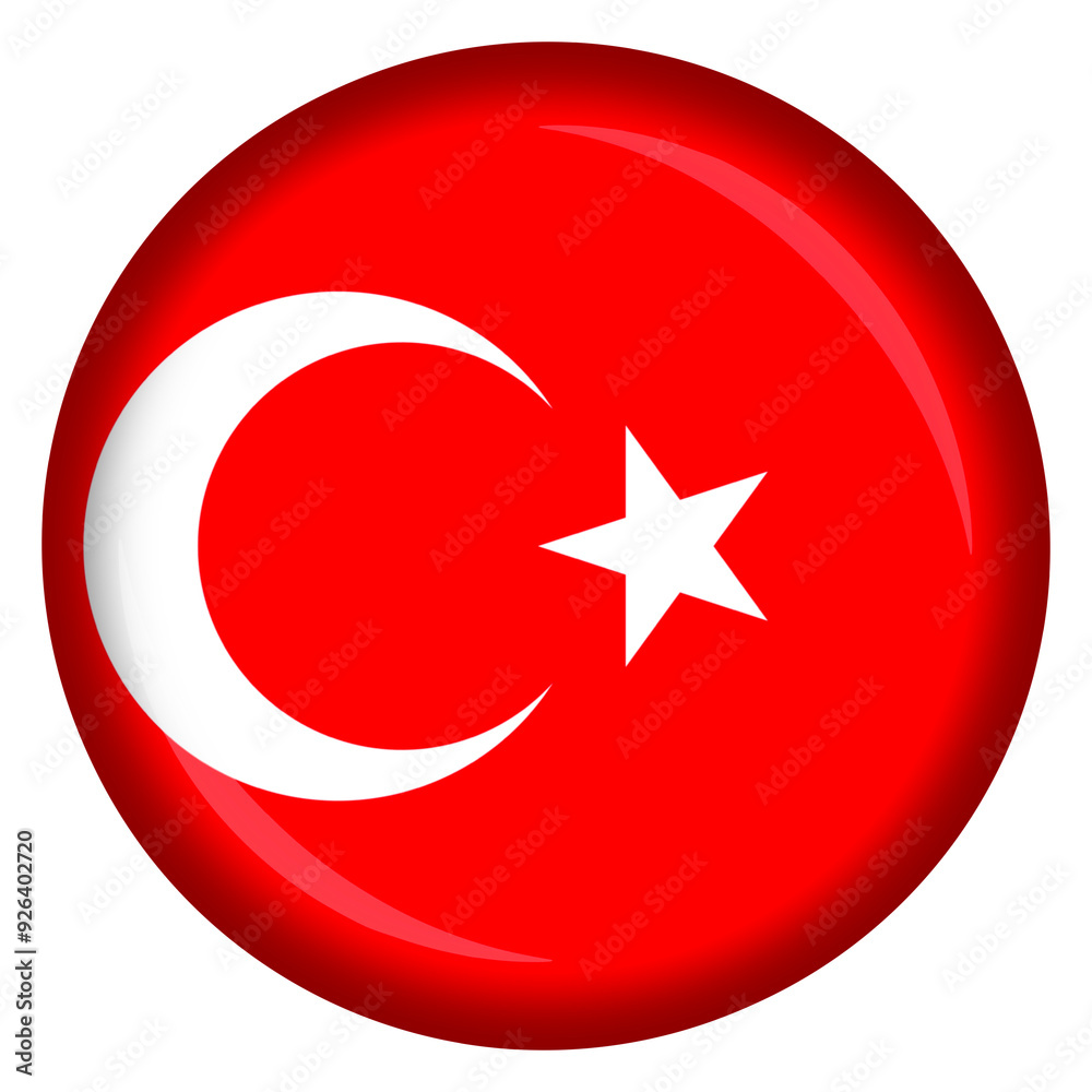 Turkish national flag circle pin and badge Turkish national flag circle pin and badge
