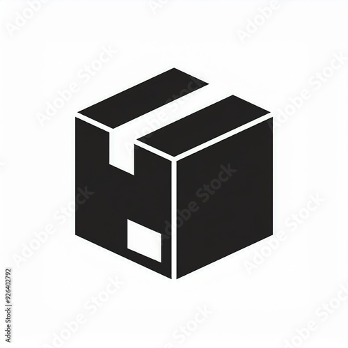 parcel black icon isolated on white