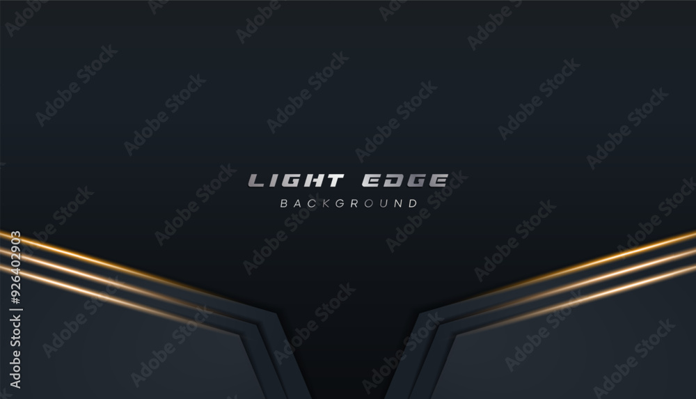 Black background with light on the geometric edges gives a glamorous impression. modern premium and futuristic background. luxurious and elegant nuance Black background with light on the geometric edges gives a glamorous impression. modern premium and futuristic background. luxurious and elegant nuance