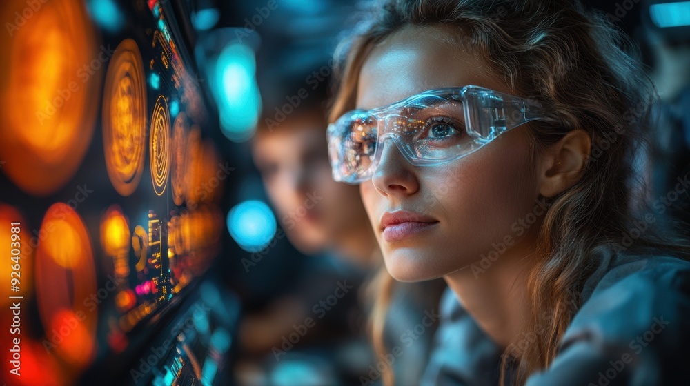  Young people who work together on an innovative project while staring intently at a screen.