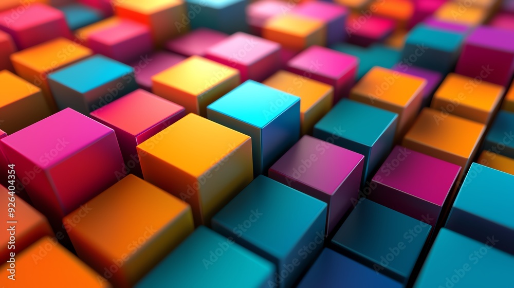 Vibrant arrangement of colorful 3D cubes creating a dynamic visual effect for design and artistic applications. Bold geometric backgrounds. Vibrant arrangement of colorful 3D cubes creating a dynamic visual effect for design and artistic applications. Bold geometric backgrounds.