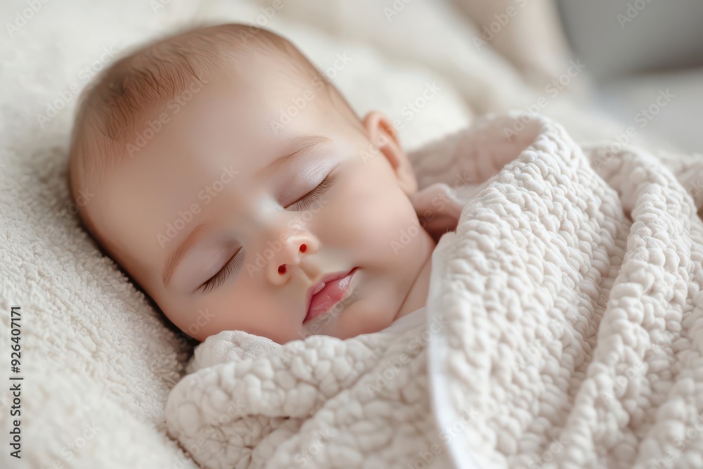 A serene image of an infant peacefully sleeping, wrapped in a soft blanket, symbolizing the importance of rest and growth during the early stages of development A serene image of an infant peacefully sleeping, wrapped in a soft blanket, symbolizing the importance of rest and growth during the early stages of development