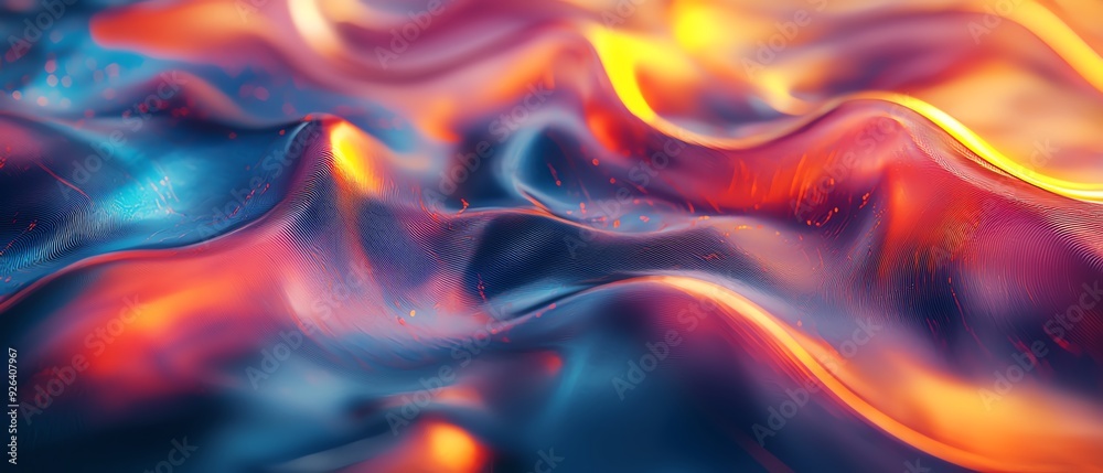 Abstract texture featuring vibrant waves of color in shades of blue, orange, and purple, creating a captivating visual experience. Bold geometric backgrounds. Abstract texture featuring vibrant waves of color in shades of blue, orange, and purple, creating a captivating visual experience. Bold geometric backgrounds.