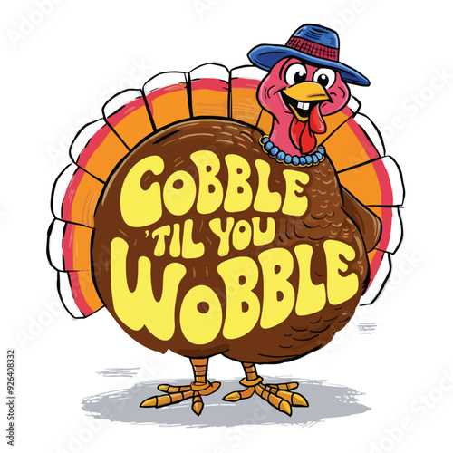 Gobble til you wobble  Thanksgiving SVG t-shirt design