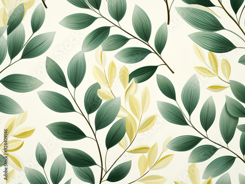 Eye Catching Beautiful greenery leaves seamless pattern design