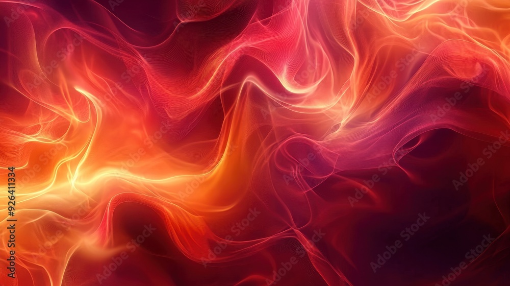 Obraz premium Abstract swirling patterns in warm colors creating a dynamic and vibrant visual effect.