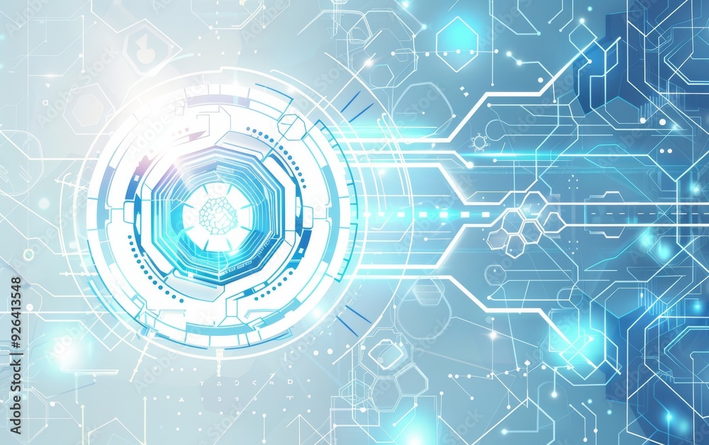 Abstract Futuristic Technology Background with Digital Elements and Shapes Abstract Futuristic Technology Background with Digital Elements and Shapes