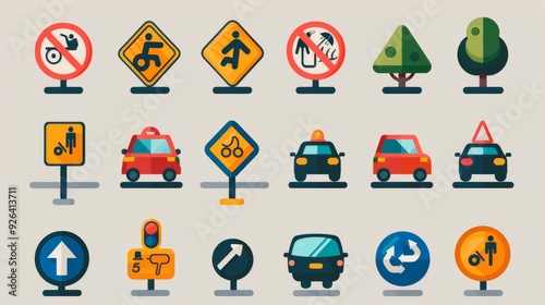 Illustrate a variety of lane usage signs, including HOV lane