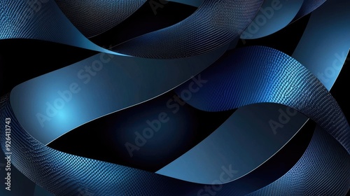 Wallpaper Mural Abstract futuristic vector illustration of blue metallic curves on a dark grey background. The weaving design offers a luxurious and modern space for text and graphics. Torontodigital.ca