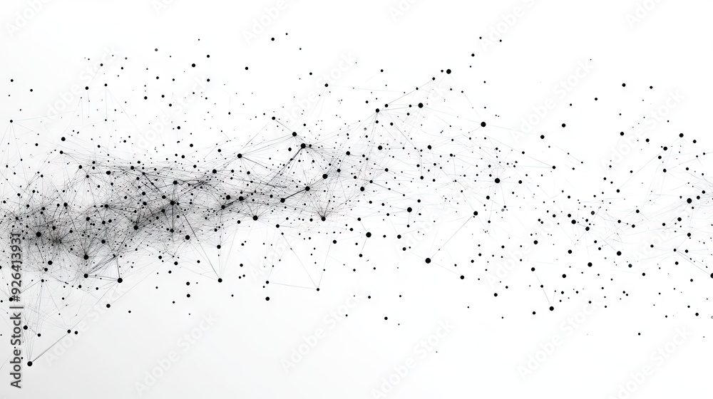 Abstract geometric design with network connection dots and lines on white. Perfect for illustrating tech, data science, or futuristic digital communication. Abstract geometric design with network connection dots and lines on white. Perfect for illustrating tech, data science, or futuristic digital communication.