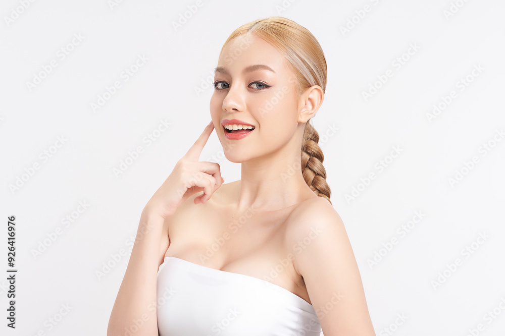 Beautiful young asian woman with clean fresh skin on white background, Face care, Facial treatment, Cosmetology, beauty and spa, Asian women portrait. Beautiful young asian woman with clean fresh skin on white background, Face care, Facial treatment, Cosmetology, beauty and spa, Asian women portrait.
