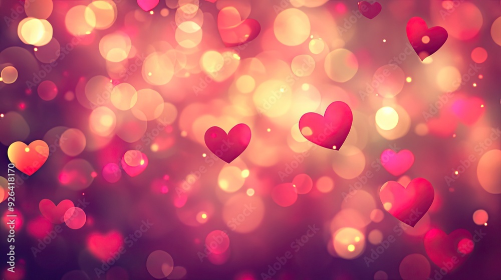 Blurred Valentine's Day background with a mix of red and pink tones, featuring hearts and bokeh lights, ideal for EPS 10 vector designs. Blurred Valentine's Day background with a mix of red and pink tones, featuring hearts and bokeh lights, ideal for EPS 10 vector designs.