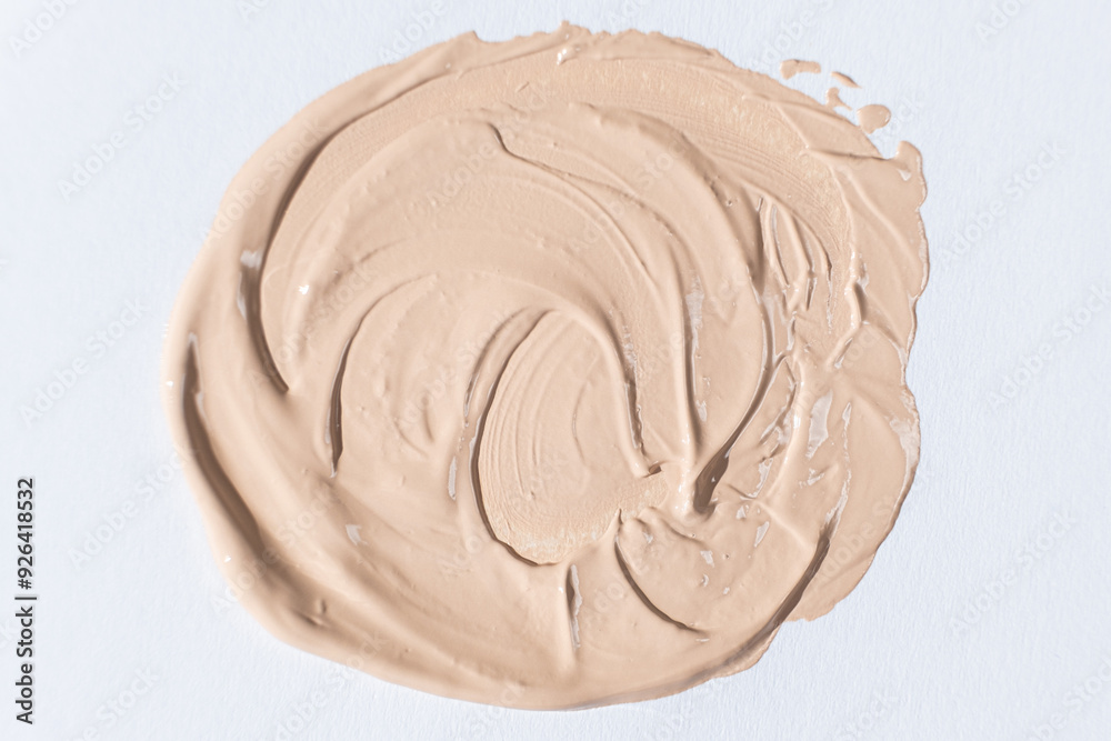 Macro foundation stroke on white background top view Macro foundation stroke on white background top view