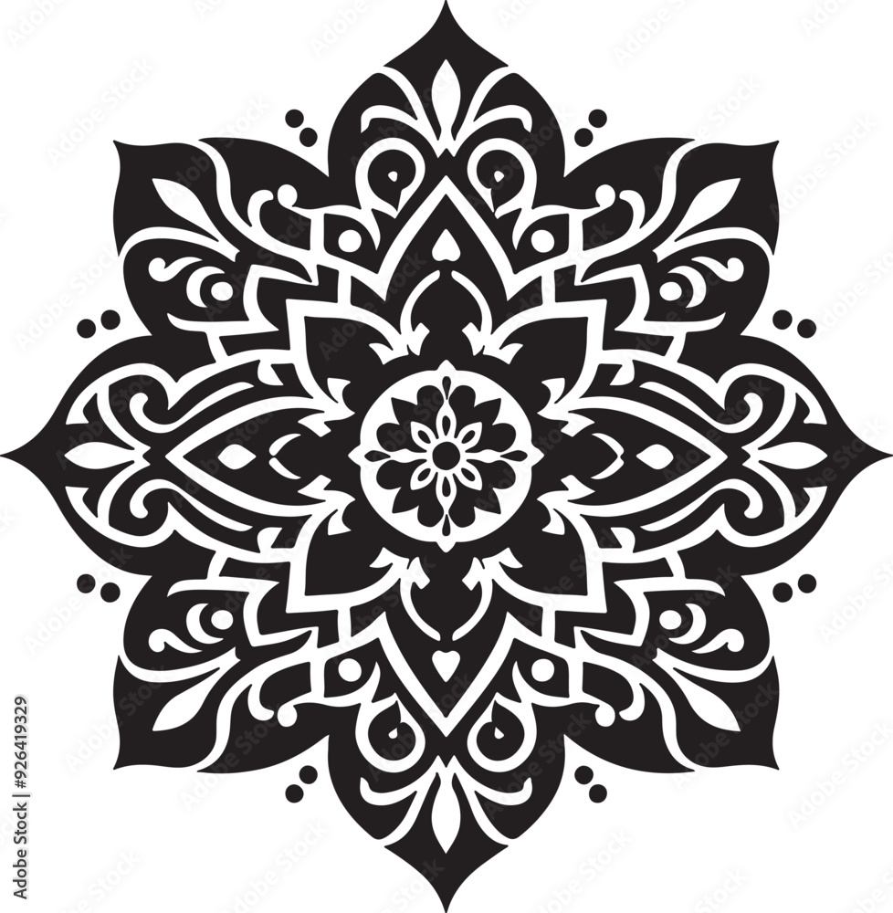 mandala design silhouette vector style with white background mandala design silhouette vector style with white background