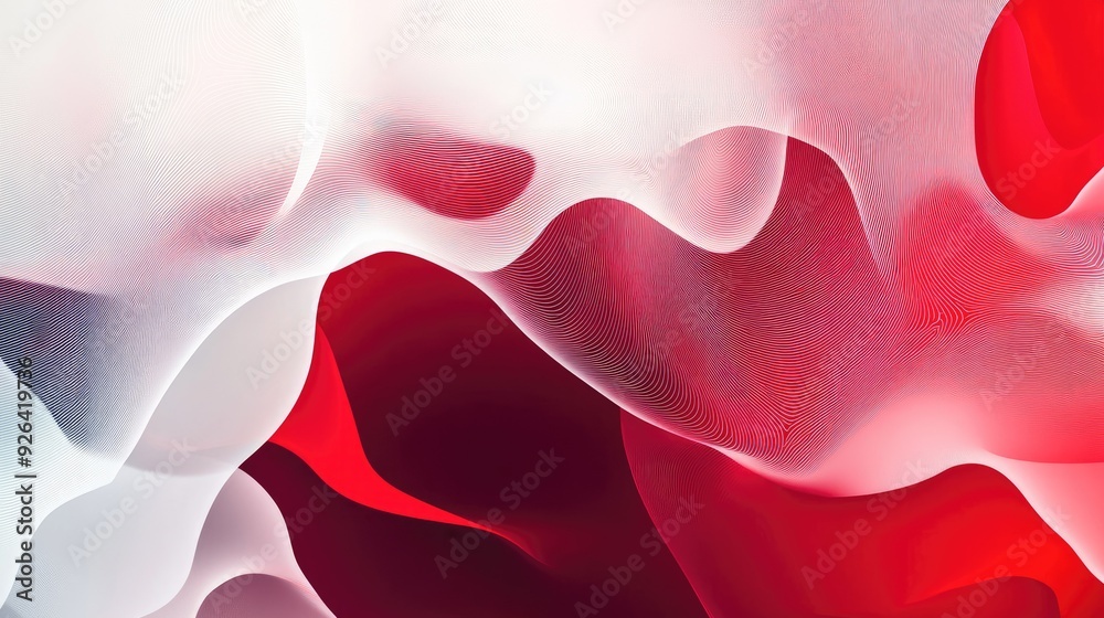 Contemporary abstract background with a blend of red and white gradients. Features sharp lines and fluid shapes for a modern and striking design. Contemporary abstract background with a blend of red and white gradients. Features sharp lines and fluid shapes for a modern and striking design.