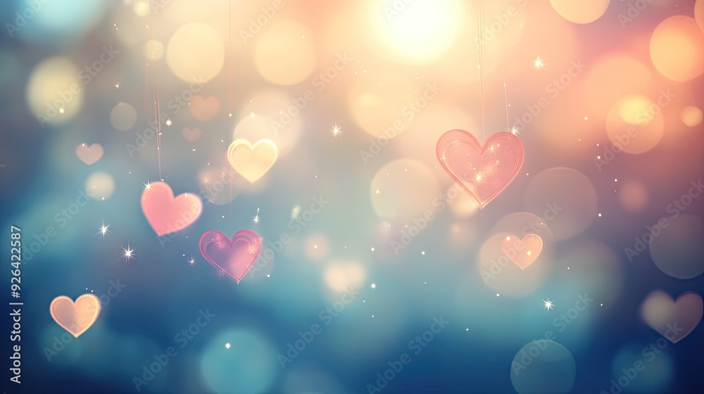 Dreamy blurred background for Valentine's Day, featuring soft hearts and bokeh in EPS 10 vector design, perfect for romantic projects.