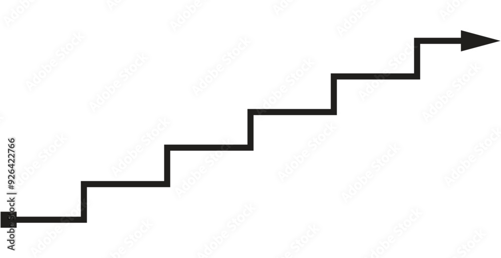 Fototapeta premium Stairway symbol to reach achievement. Staircase vector icon isolated on white background. The step up to be successful of business.
