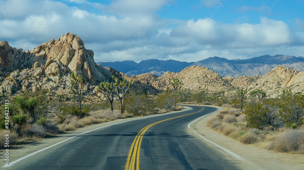 Fototapeta premium Winding Road Through Joshua Tree National Park