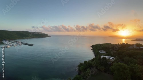 Peaceful sunrise over the Caribbean ocean