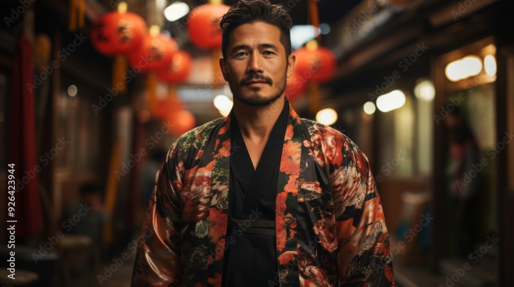 Fototapeta premium 着物を着たアジア人男性の高品質で写実的な画像