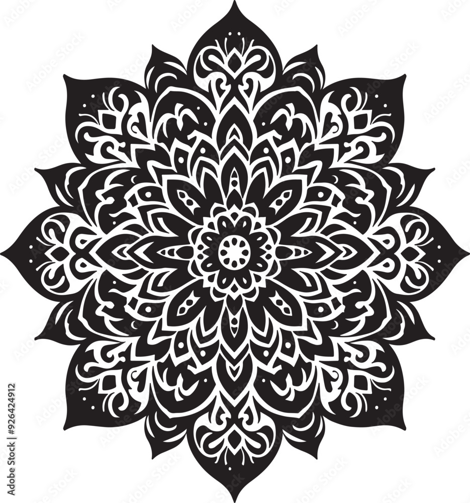 mandala design silhouette vector style with white background mandala design silhouette vector style with white background