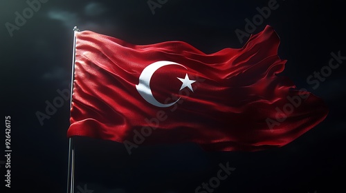 Turkey flag icon, Flag background