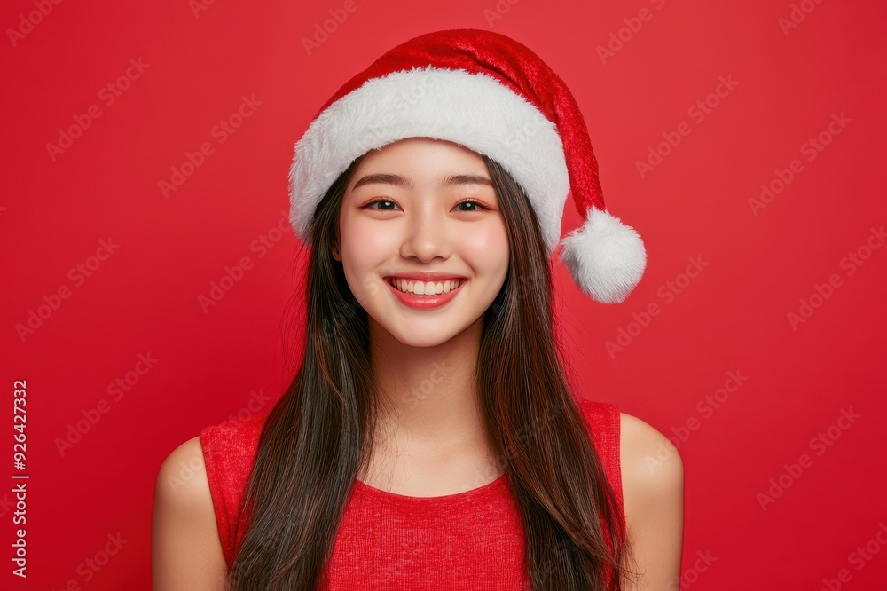 サンタ帽子をかぶったクリスマスを楽しむ日本人女性(セクシー・かわいい・モデル・ポートレート) サンタ帽子をかぶったクリスマスを楽しむ日本人女性(セクシー・かわいい・モデル・ポートレート)