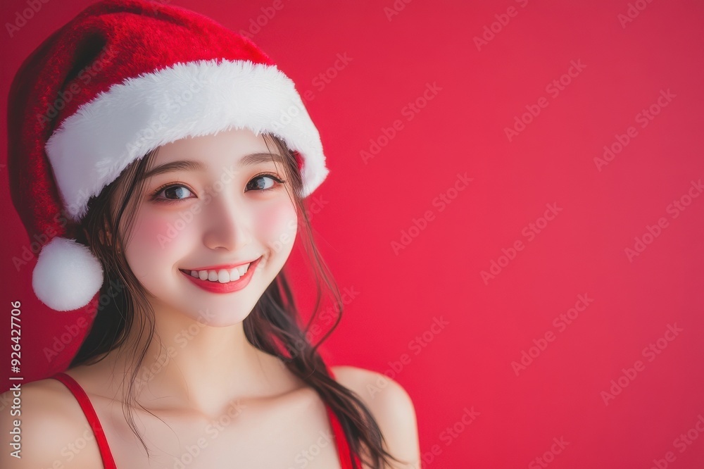 サンタ帽子をかぶったクリスマスを楽しむ日本人女性(セクシー・かわいい・モデル・ポートレート) サンタ帽子をかぶったクリスマスを楽しむ日本人女性(セクシー・かわいい・モデル・ポートレート)