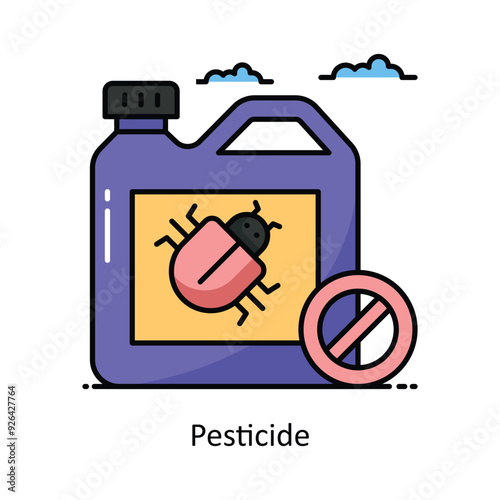 Pesticide vector  Filled outline icon style illustration. Symbol on White background EPS 10 File