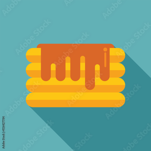Minimalist vector illustration of honey dripping on a stack of cookies, representing sweetness and indulgence