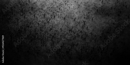 Dark Black background texture, old vintage charcoal black backdrop paper with watercolor. Abstract background with black wall surface, black stucco texture. Black gray satin dark texture luxurious.