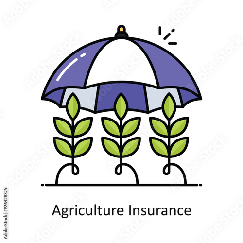 Agriculture Insurance vector  Filled outline icon style illustration. Symbol on White background EPS 10 File