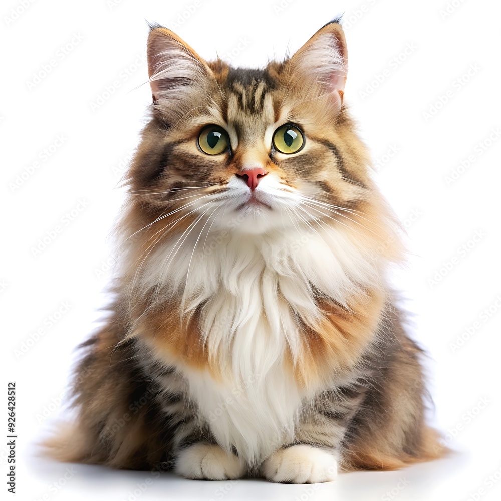 Fluffy Cat Portrait. Fluffy Cat Portrait.