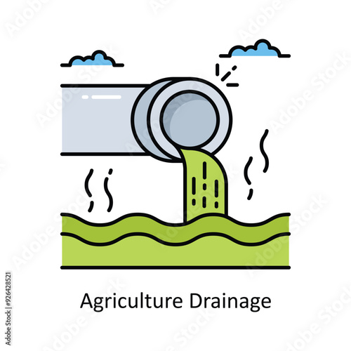 Agriculture Drainage vector  Filled outline icon style illustration. Symbol on White background EPS 10 File