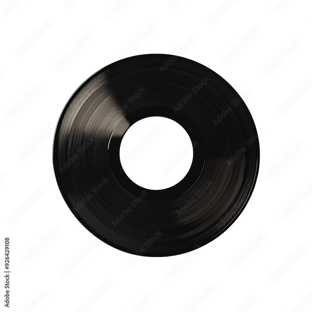 Obraz premium A black record with a white background