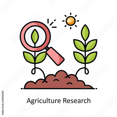 Agriculture Research vector  Filled outline icon style illustration. Symbol on White background EPS 10 File