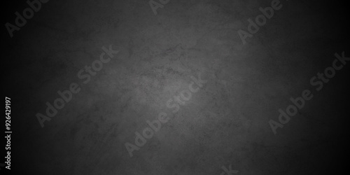 Dark Black background texture, old vintage charcoal black backdrop paper with watercolor. Abstract background with black wall surface, black stucco texture. Black gray satin dark texture luxurious.