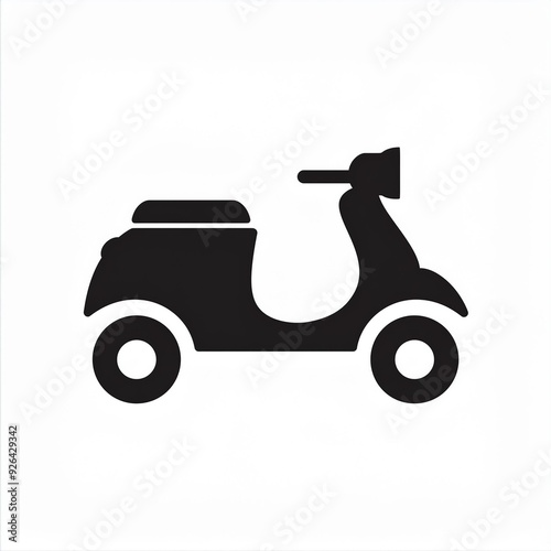 delivery motorcycle black icon isolated on white