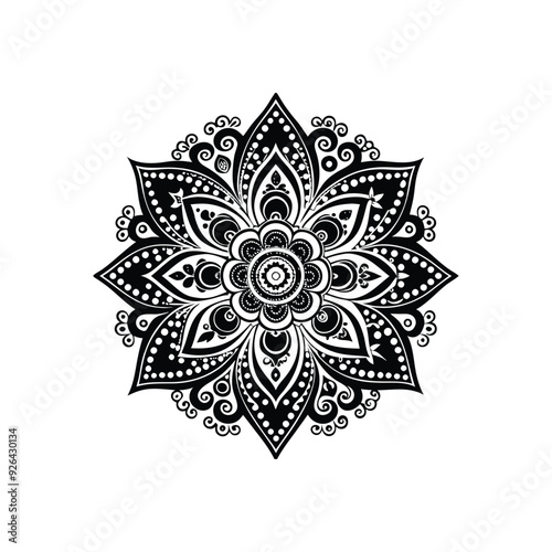 abstract floral ornament mandala design 