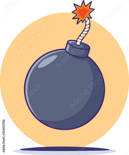 Bomb Floating Cartoon Vector Icon Illustration. Flat Style Bomb icon.