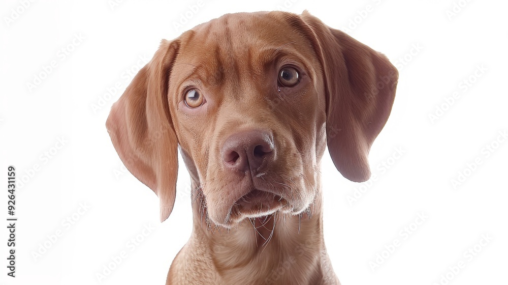 Purebred dog on isolated white background with space for your text Purebred dog on isolated white background with space for your text