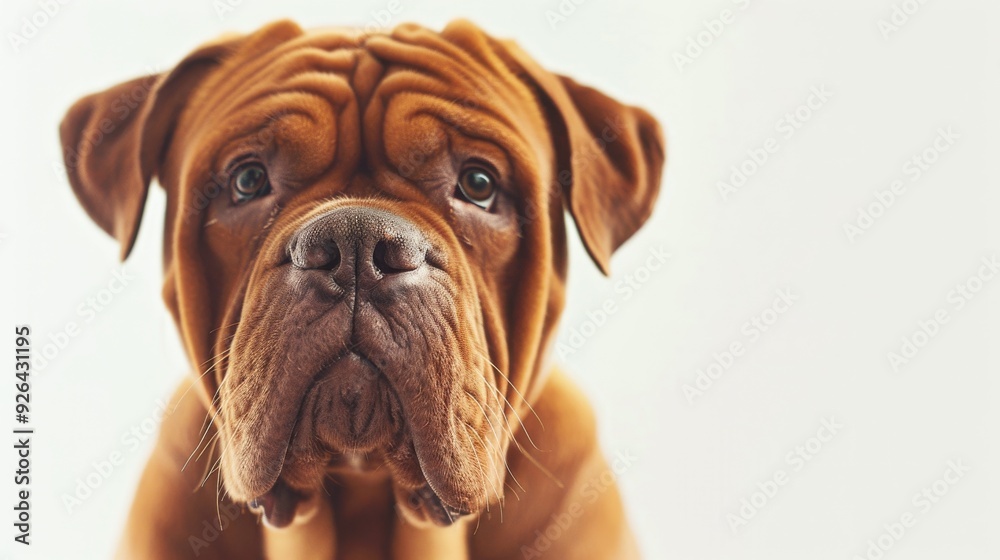 Purebred dog on isolated white background with space for your text Purebred dog on isolated white background with space for your text