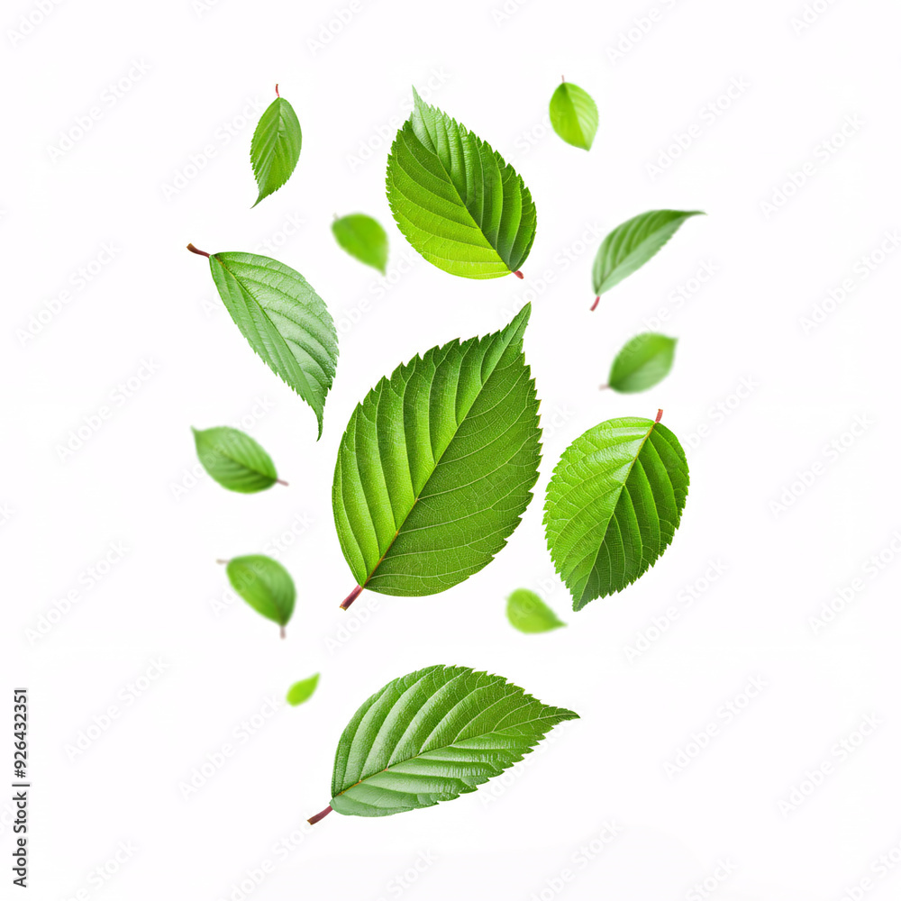 green leaves isolated on white green leaves isolated on white