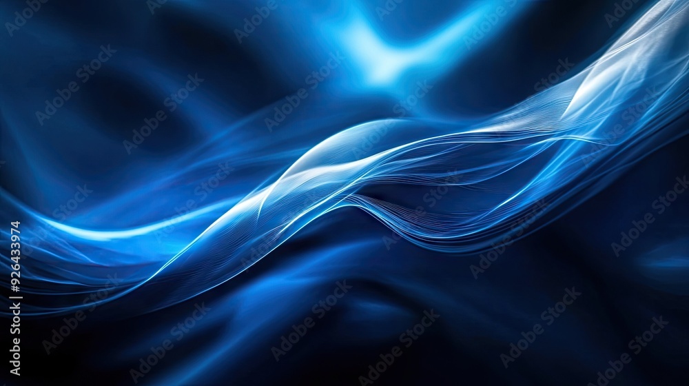 Modern blue abstract background with a blend of textured patterns and smooth, flowing lines. Perfect for sophisticated designs, corporate presentations, and tech-oriented projects.